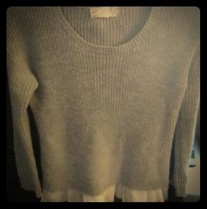 Pink Republic metallic sweater with a tulle hem